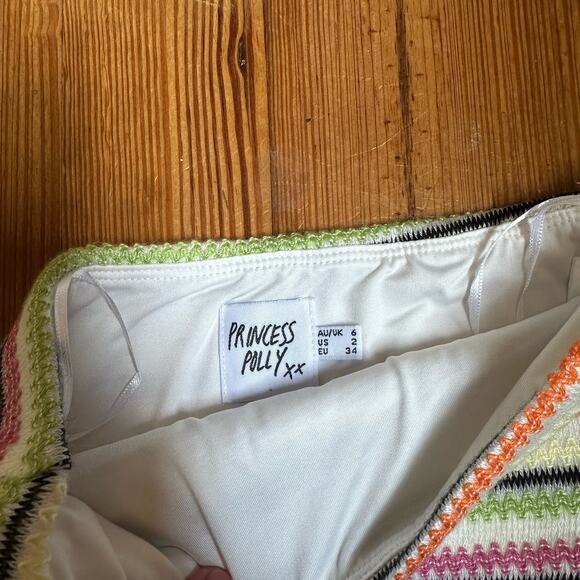 Princess Polly colorful striped bandeau top SIZE 2 - Picture 2 of 4